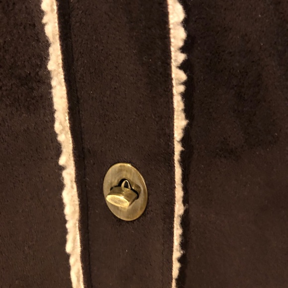 Ralph Lauren brown faux suede/faux shearling vest - Picture 3 of 5